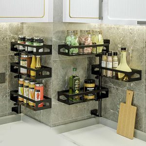 NEW ARRIVALS Starlight Rak Dapur Putar Rak Tempel Dinding Serbaguna Rak Kamar Mandi Tempat Penyimpanan Bumbu Dapur HRM119