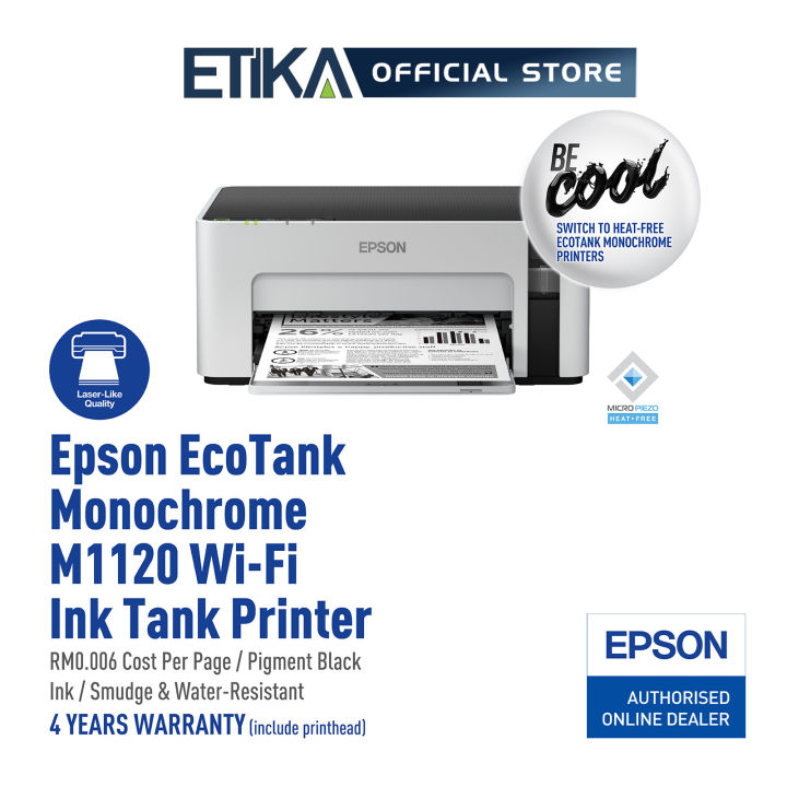 Epson EcoTank M1120 Monochrome Wi-Fi Ink Tank Printer with Laser ...