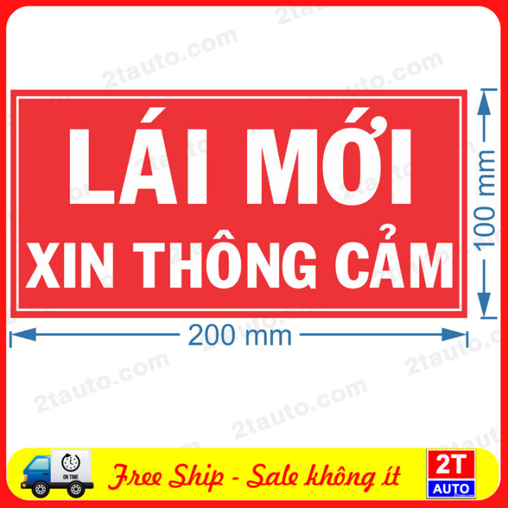 LOGO STICKER TEM XE LÁI MỚI XIN THÔNG CẢM - NỀN ĐỎ MẪU MỚI | Lazada ...