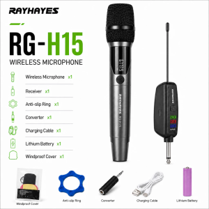 RAYHAYES RG-H16S Bluetooth Wireless Microphone with RGB Light Strip Professional Karaoke Mic