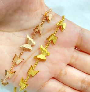 Gelang Asli Titanium Anti Karat Rantai Gold Rosegold Perhiasan Gelang Serut Fashion Wanita Cantik Terkini