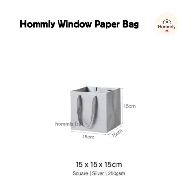 [Hommly SG Instock] Square Colour Paper Bag Cake carrier Gift bag Kraft Paper Bags Gift Bags Xmas Christmas Dessert bag