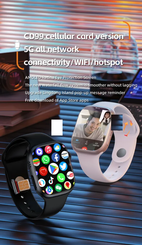 Gps Tracking Gsm Sim Card For Smartwatch NEW CD99 AMOLED 4G Smart