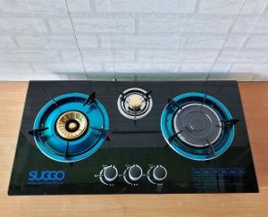 [PROMO - DIANAZA STORE - BISA COD] Kompor Gas Tanam Murah Tempered Glass 3 Tungku Multi Fungsi Merk Suggo SG-301