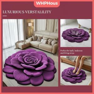 WHPHous New Flower Carpet Special-shaped Soft Peony Floor Mat Durable 40x40cm Non-slip Absorbent Bathroom Floor Mat