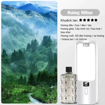 Máy Xịt Thơm Phòng P10 Máy Phun Tinh Dầu Máy Xông Tinh Dầu Tích Hợp Pin Sạc 5 Mùi Hương Nước Hoa