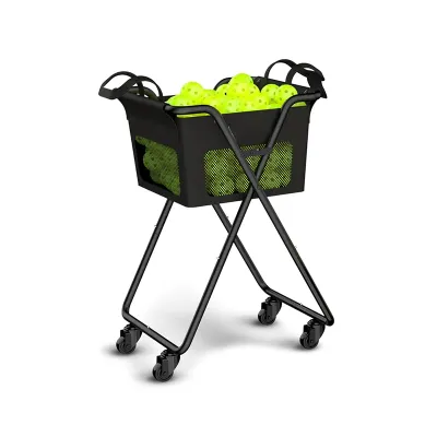 Foldable Tennis Ball Cart Large Capacity Pickleball Storage Basket With Wheels Movable For Softball