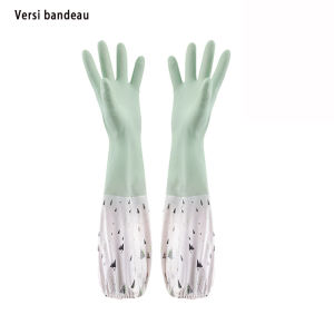 Cuci Sarung Tangan Wanita Tahan Tahan Tahan Lateks Lateks Penebalan Kerja Rumah Tangga Artefak Pakaian Rubber Kulit Tahan AirSarung tangan cuci piring pembersih tahan panas reusable silicone dishwashing gloves