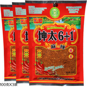 Yunnan specialty Kuntai 6+1 spicydipped in water spiced chili noodles barbecue powder hot pot dried dish dipping sauce dipping sauce云南特产坤太6+1麻辣蘸水五香辣椒面烧烤粉沾调料