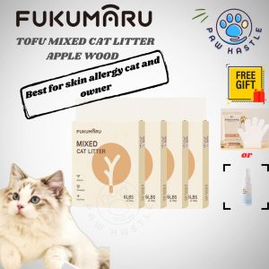 FUKUMARU Tofu Cat Litter/Cat Sand / Cat Litter / Cleaning Clump Tofu Litter / Apple Wood Scent
