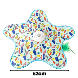 Cat Hunting Mat Interactive Toy Automatic Moving Feather Teaser Hide-and-Seek Cat Play Mat for Indoor Cats