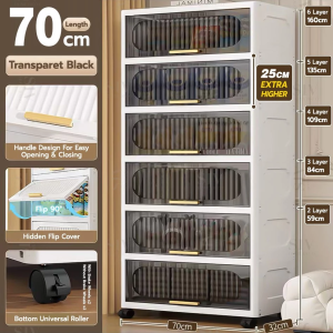 Nearra Flip-Door Foldable Storage Cabinet-Plastic Wardrobe Storage Box for Clothes and Toys