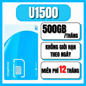 Sim Vinaphone U1500 Tặng 500Gb/tháng Tốc Độ Cao Miễn Phí Sử Dụng 1 Năm Không Nạp Tiền - Sim Sử Dụng Toàn Quốc | FREESHIP - CHƯA KÍCH HOẠT