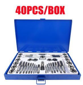 40Pcs Threading Tap and Die Set Metric hand tap set threader tool Adjustable Tap Wrench threader With M3-M12