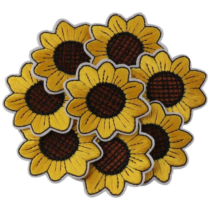 Sticker ủi nhiệt thêu logo hình hoa hướng dương - Miếng dán ủi trang ...