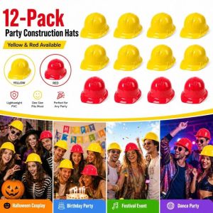 CHLOCH 12pcs Vành mũ rộng Mũ bảo hộ công trình Chống va đập Nhựa Mũ bảo hộ  Độ bền cao Mũ dự tiệc Nhập Vai
