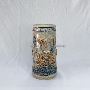 Có video - Ống hương thờ rạn nổi hoa sen (hàng VIP)