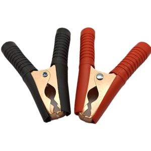 2Pcs Car Clamp Heavy Duty 100A Battery Alligator Clip Crocodile Clip Copper Insulated Battery Clamp