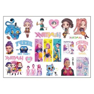 Kpop Demon Movie Hunters Temporary Tattoos Removable Tattoo Stickers for Kids Party Supplies Decoration Gift