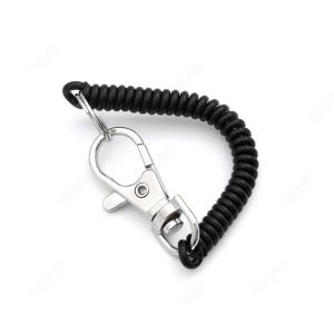 UYDG An toàn Phụ kiện Kim loại Carabiner Dây buộc lò xo Dây đeo cổ tay Keyring Chống thất lạc Móc khóa co giãn xoắn ốc Vòng khóa dây lò xo Móc khóa Dây đeo cổ tay