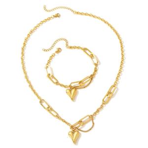 Beautiful Neck Necklace Party Chain Set Stainless Steel Texture Suitable for Gifting and Celebrations