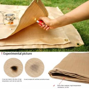 BBQ Grill Protective Mat Blanket Pad Floor Fireproof Rug Outdoor Camping