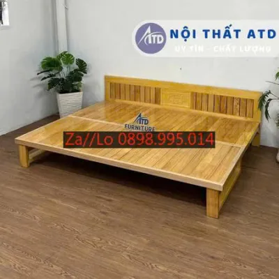 Giường gỗ gấp kích thước ngang 1m2 1m4 1m6 1m8 dành cho phòng khách - giao nhanh hcm