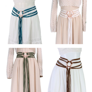 Thắt lưng eo có thể điều chỉnh giả da Dây thắt lưng tua trang trí dây đeo thắt lưng ban nhạc Ith an toàn kim loại đóng cửa