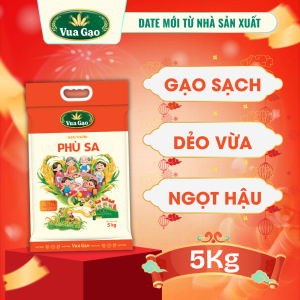 [Siêu Sale Tết] Gạo Phù Sa Túi 5kg - Chính Hãng Vua Gạo - Gạo Dẻo Nhiều Ngọt Nhẹ Ráo Cơm