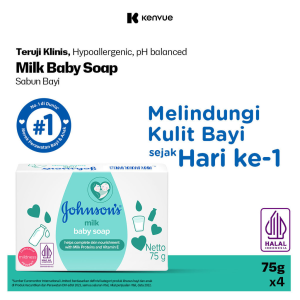 [Paket isi 4] JOHNSONS Milk Baby Soap 75gr