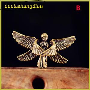 [Duola] รูปปั้นเทวดาเทวดาผู้พิทักษ์ทำจากทองเหลืองวินเทจเครื่องประดับตั้งโต๊ะรูปปั้นเล็กๆน่ารักงานฝีมือตกแต่งบ้าน