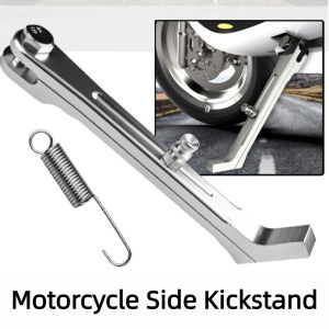 LINHU Aluminum Alloy Motorcycle Side Stand Single-sided with Spring Motorcycle Parking Bracket Heavy Duty CNC Kick Stand Motorcycle Parking