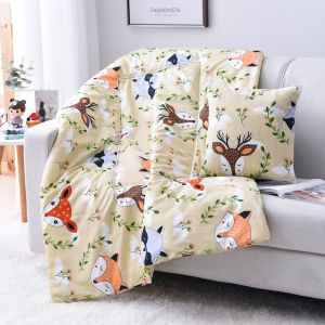 หมอนผ้าห่ม ผ้าห่มหมอน 2in1 ผ้าห่มพกพา เปิดได้100x150cm ผ้านุ่มนิ่มสบาย ปุย ความอบอุ่น พร้อมส่ง