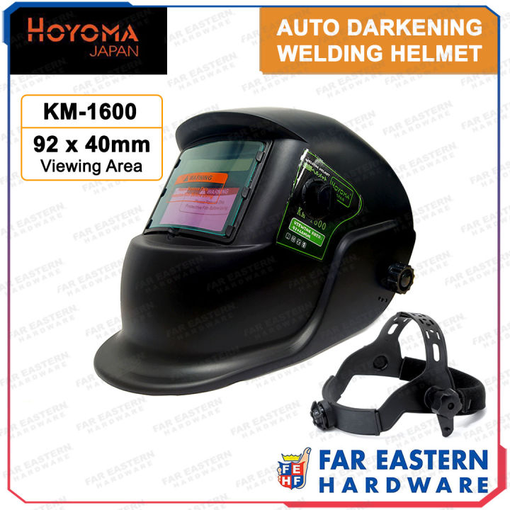 auto darkening welding helmet lazada HOYOMA Auto Darkening Welding Helmet Mask KM-1600 HYHT Full Face Mask  Km-1600 Professional Welding Protection - Lazada