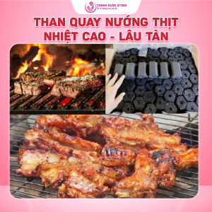 Than Sạch Không Khói - Than Chuyên Dùng Quay Nướng Thực Phẩm Nhiệt Cao Lâu Tàn - Thanh Ngân Store