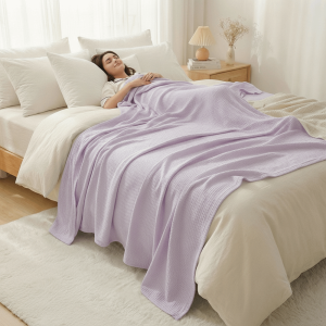 LZHDP MALL Rhomboid Pattern Summer Cooling Blanket Bamboo Fiber Thin Air-Conditioning Comforters Household Skin-friendly Summer Quilt Afternoon Nap