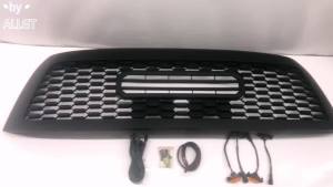Kaly Black Front Upper Radiator Mesh Grilles With Light Fits for Sequoia 2010 2011 2012 2013 2014 2015 2016 2017 2018 R7Q2P