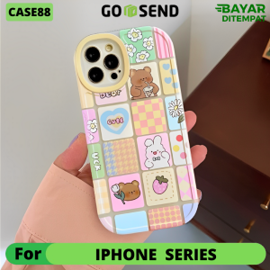 Case iPhone 7 8 Plus 11 12 Pro XR Casing Softcase Cute Bear UCK Silicon Transparant Premium With Camera Protection
