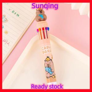 SQ Stationery [Flash Sale] ปากกาลูกลื่นการ์ตูน capybara 10สีน่ารัก0.5มม. สีสันหมึกเจลปากกาเครื่องเขียนอุปกรณ์สำนักงานปากกาหลากสี