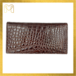 Ví cầm tay ví dài nữ da bụng cá sấu size 19cm có nút bấm chắc chắn cao cấp chính hãng Men Leather M82V61NB quà tặng bóp nữ da thật