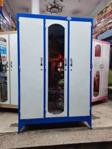 Tủ sắt đựng quần áo cửa ngang 1m2 cao 1m8 màu xanh dương trắng