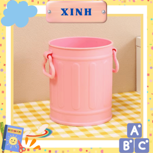Ống cắm bút/Hộp đựng bút để bàn (có thể làm thùng rác) tặng kèm sticker trang trí đồ dùng học tập văn phòng phẩm dễ ttrí