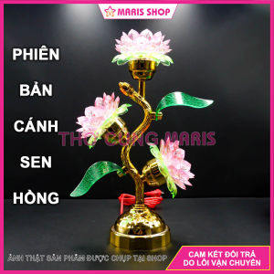Đèn Thờ Hoa Sen 3 Bông Cao 35cm LED Tự Động Đổi Nhiều Màu Để Bàn Thờ Phật Ông bà Gia Tiên
