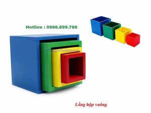 Đồ chơi lồng hộp vuông 4 tầng gỗ cao cấp đồ chơi xếp chồng lồng hộp thông minh tiêu chuẩn đồ chơi thông minh cho bé