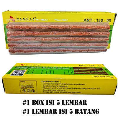 1 Box 5Lembar Nankai Cacing Tubles Serep Karet Penambal Ban Tubless Murah Berkualitas