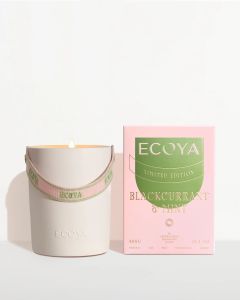 ECOYA High Summer Blackcurrant & Mint Ceramic Candle 400g