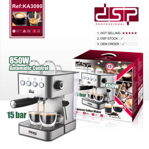 Máy pha cà phê DSP bán tự động thiết kế nhỏ gọn pha espresso kiểu Ý vòi hơi nước đánh sữa tạo bọt