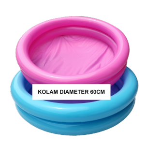 KOLAM KARET / KOLAM RENANG ANAK / KOLAM MANDI BOLA / KOLAM MAINAN PASIR / AIR BAHAN TEBAL DIAMETER 60CM SWIMMING POOL 2 TINGKAT