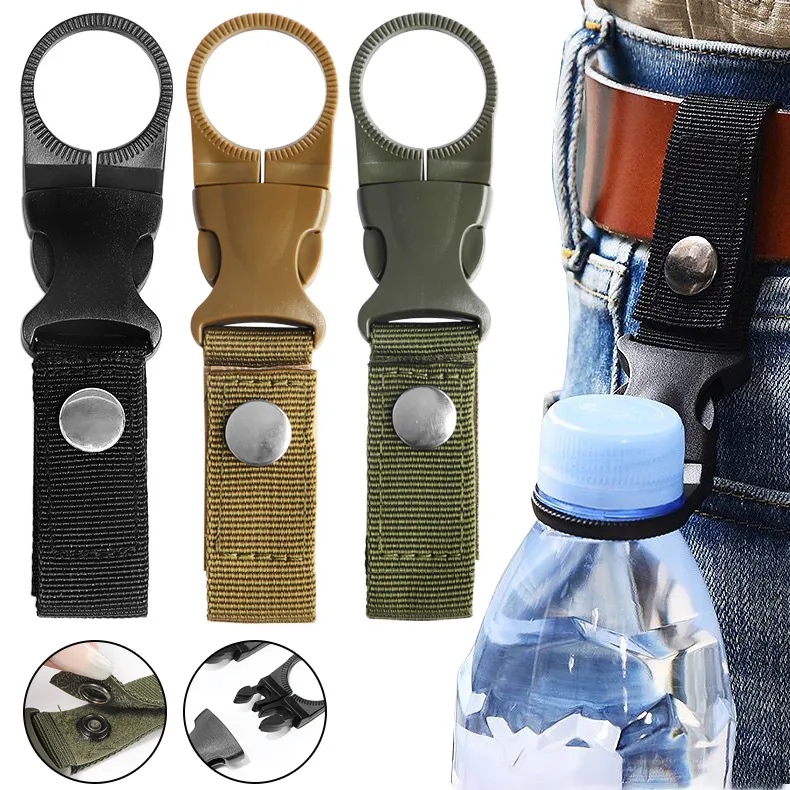 Outdoor Military Nylon Webbing Buckle Hook Water Bottle Holder