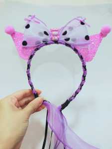 Bando Anak Kuping Kuromi Rambut Kepang Panjang Hiasan Kepala Accesories Rambut Kawaii koreanstyle